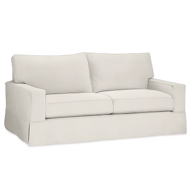 Pb Comfort Square Arm Slipcovered Grand Sofa Box Edge Memory Foam