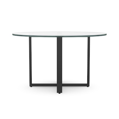 Mercer Round Dining Table Glass Top Bronze Base Williams