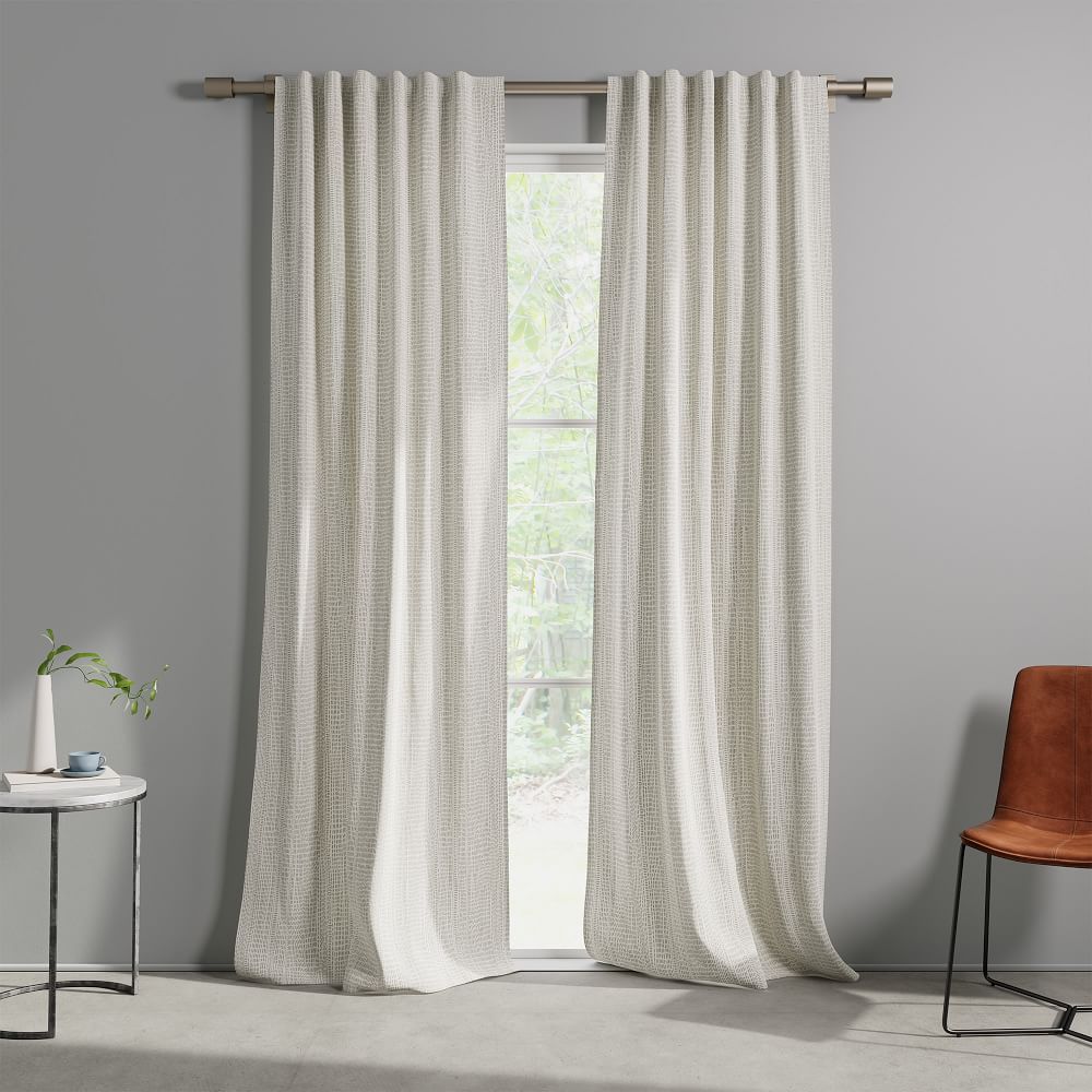 West Elm Cotton Canvas Bomu Curtains Set Of Stone Gray Collection