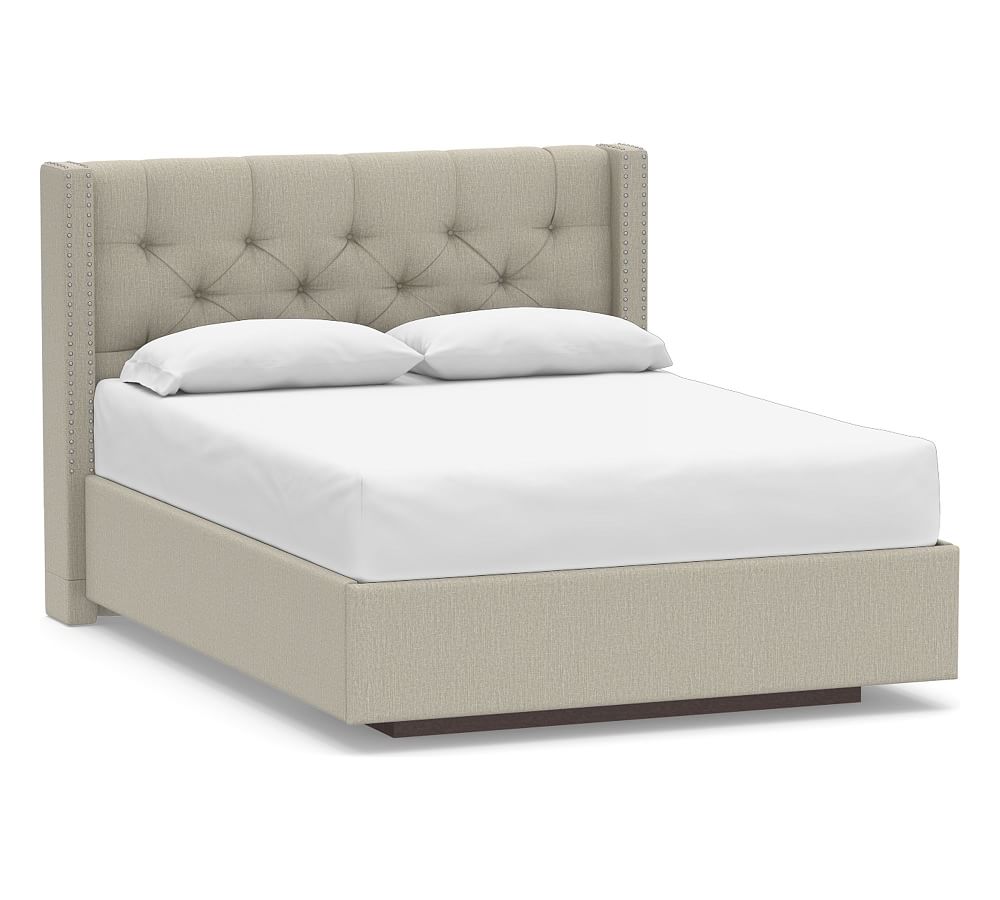 Harper Tufted Upholstered Low Headboard With Footboard Storage Platform