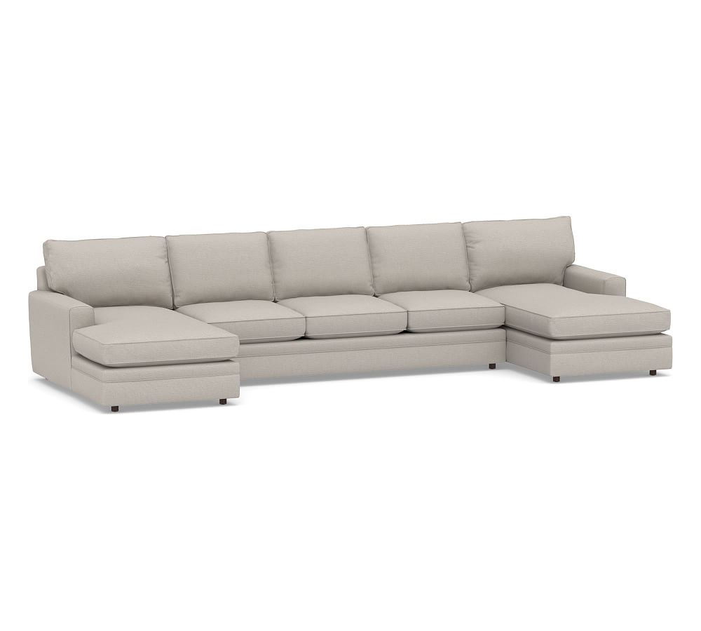 Pearce Square Arm Upholstered U Double Chaise Sofa Sectional Down