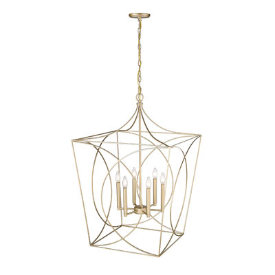 Burnhill 6 Light Lantern Square Pendant Wayfair Havenly