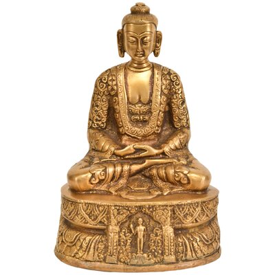 Lord Buddha In Dhyana Mudra With Decorated Robe And Auspicious Symbols