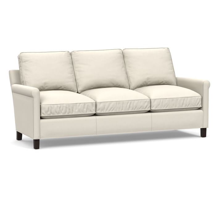 Tyler Roll Arm Leather Sofa Without, Down Blend Sofa