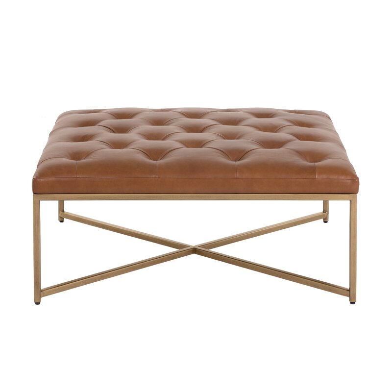 Wynonna square leather ottoman discount