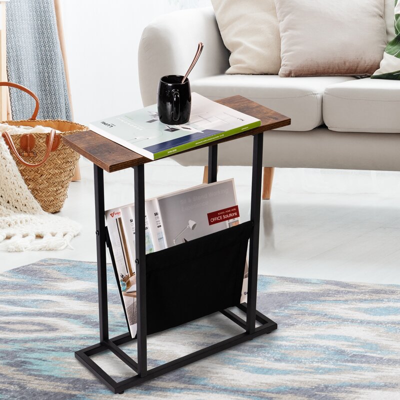 Hillside frame end store table with storage