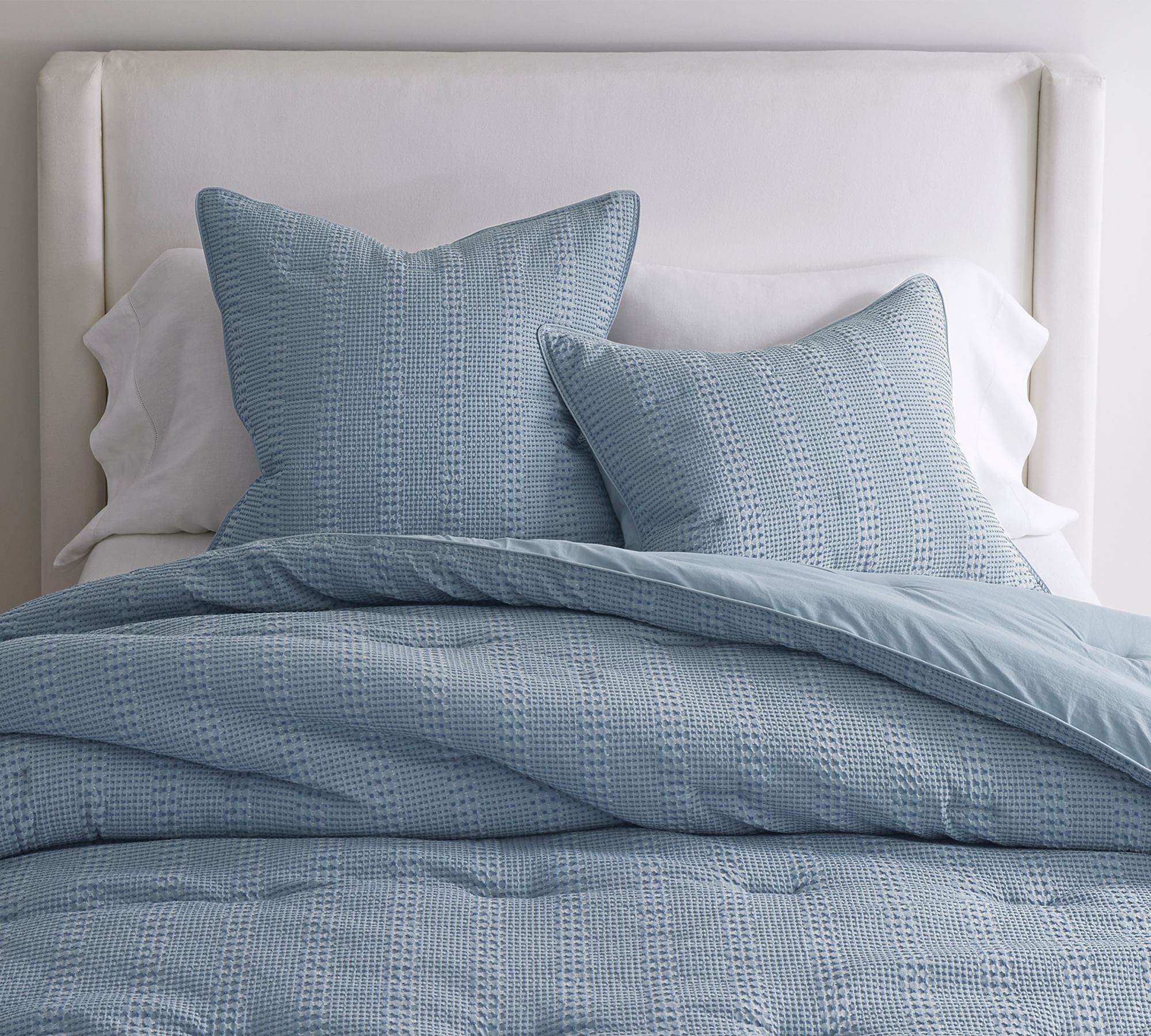 Chambray Honeycomb Organic Cotton Comforter, King/Cal. King Pottery