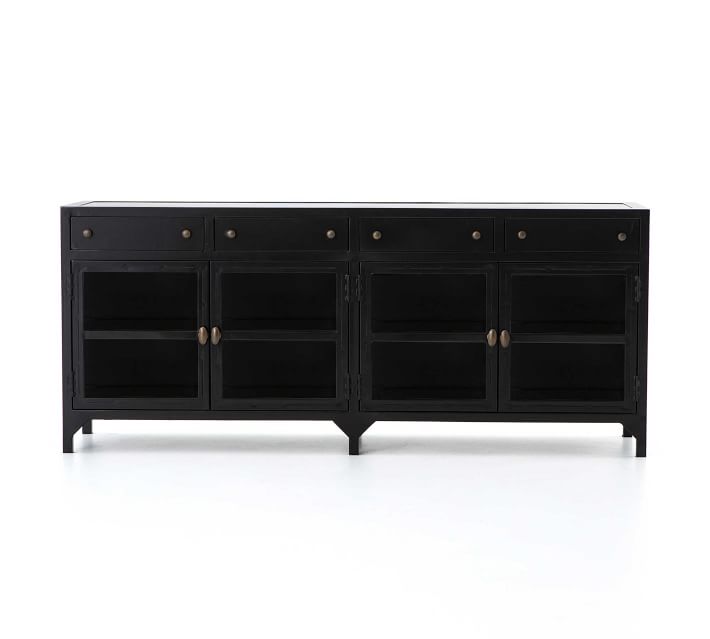 Harmon Metal 4Door Media Console, Black Pottery Barn Havenly