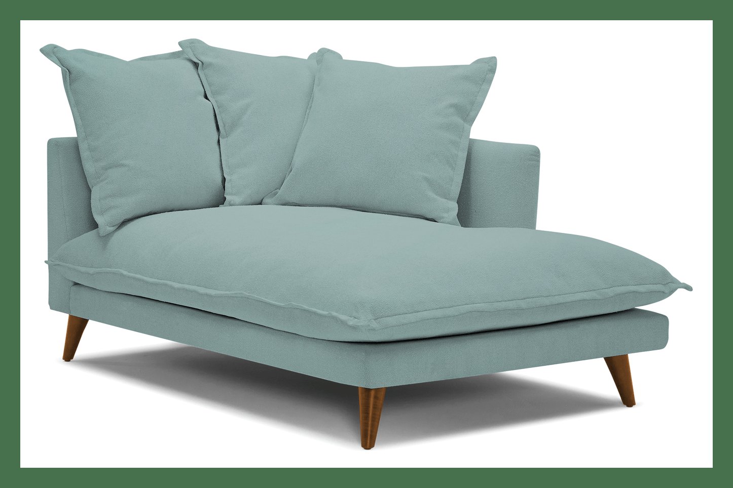 Blue Denna Mid Century Modern Single Arm Chaise Sunbrella Premier Sea