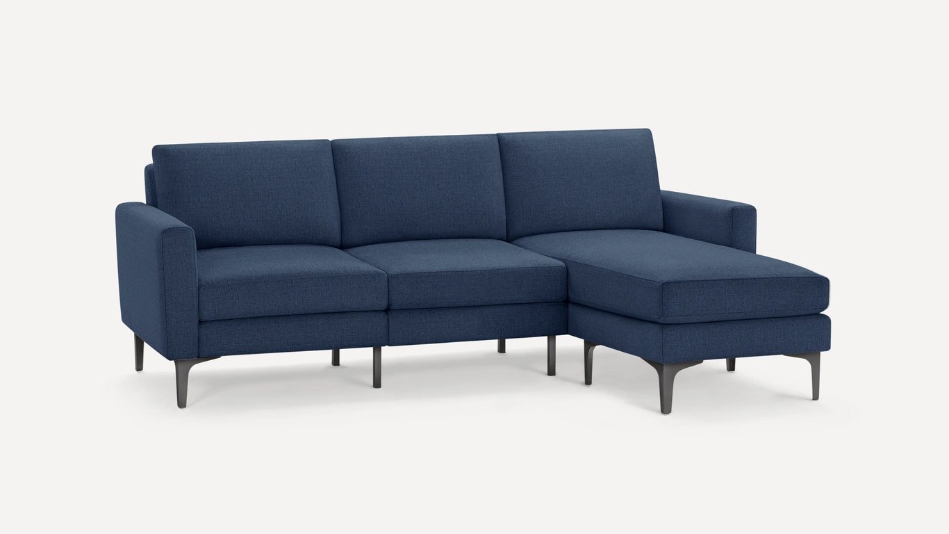 The Block Nomad Sectional Sofa in Navy Blue Flip Back Cushions