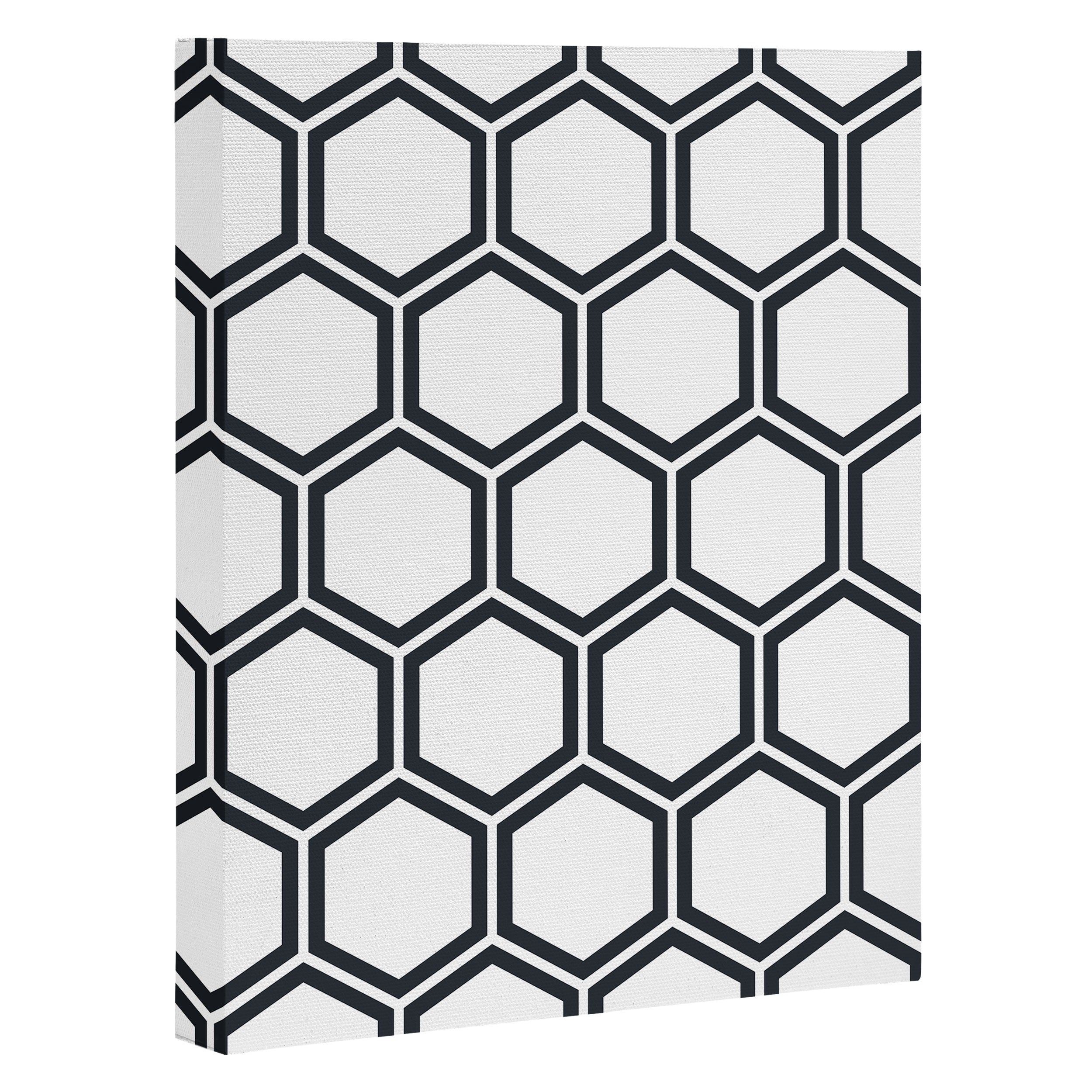 Hexagon White by The Old Art Studio Art Canvas 24" x 30" Wander