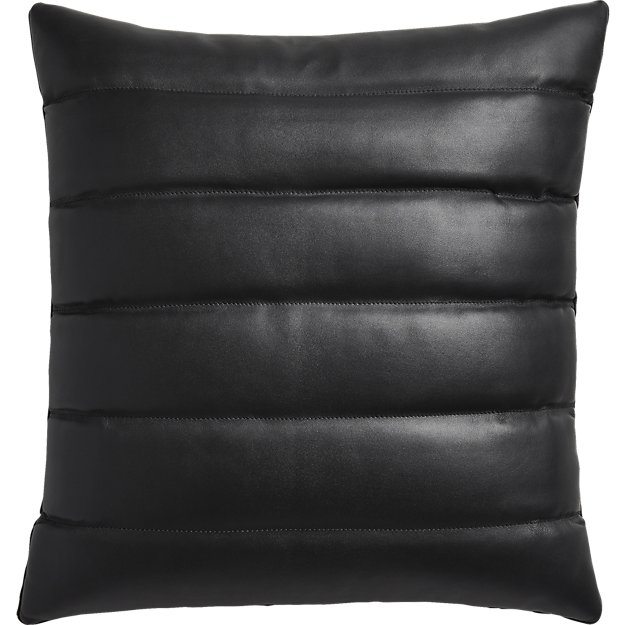 black leather pillow