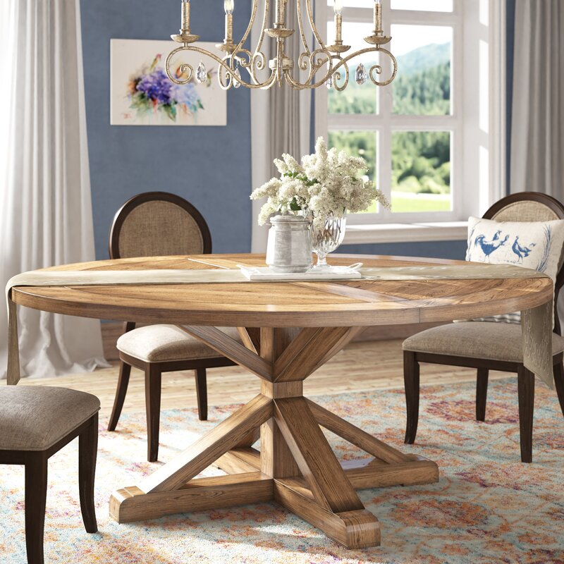 peralta round rustic dining table