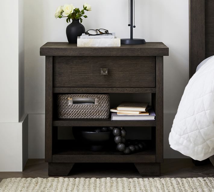 Sumatra 24" Nightstand, Charcoal Pottery Barn Havenly
