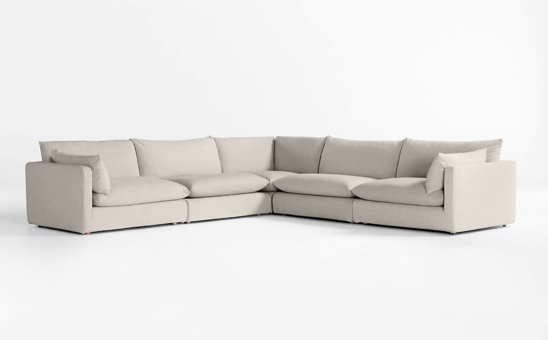 Unwind 5Piece Slipcovered Sectional Sofa Crate and Barrel Havenly