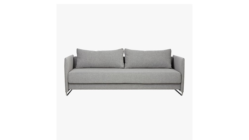 TANDOM MICROGRID GREY SLEEPER SOFA CB2 Havenly