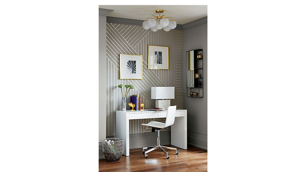 cb2 runway desk white