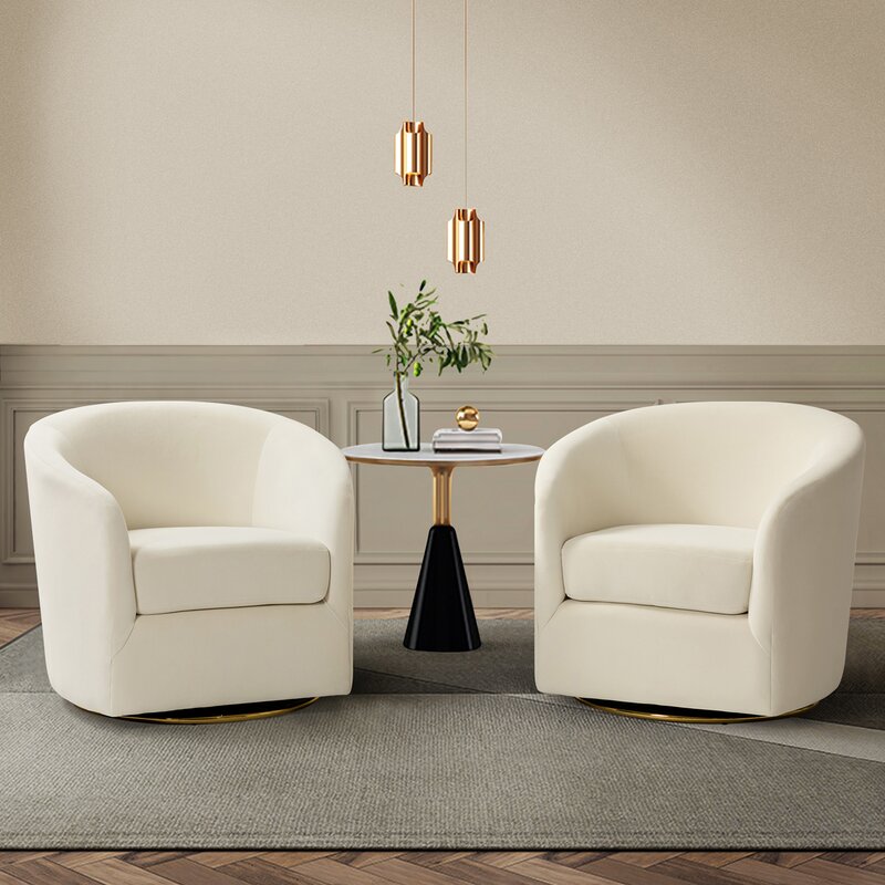 Ankaj Swivel Chair With Metal Base Set Of 2 Wayfair Havenly
