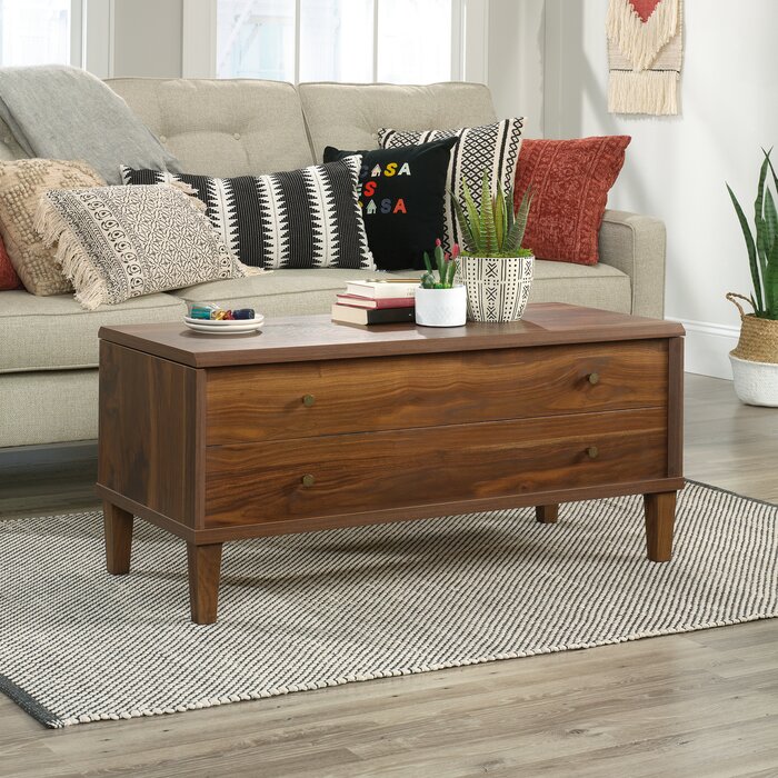 mayer solid wood coffee table with storage