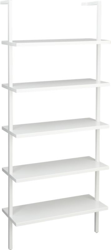 Stairway Wall Mounted Bookcase White, Stairway Black 96 Wall Mounted Bookcase