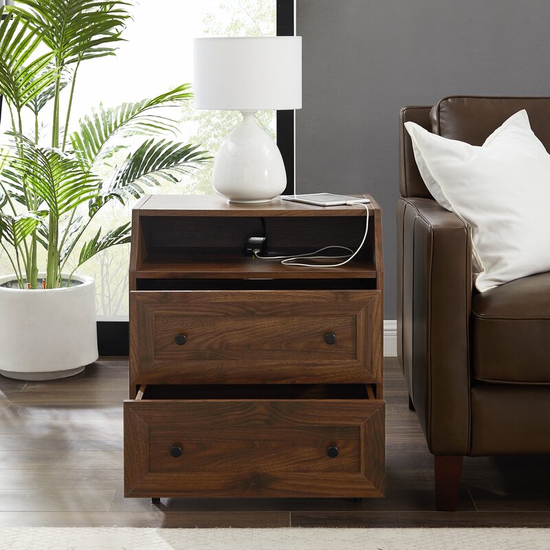 natalia industrial 3 drawer nightstand