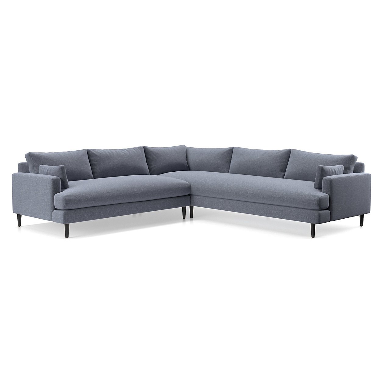 Monahan 2Piece Right Arm Corner Sofa Sectional, Midnight Crate and
