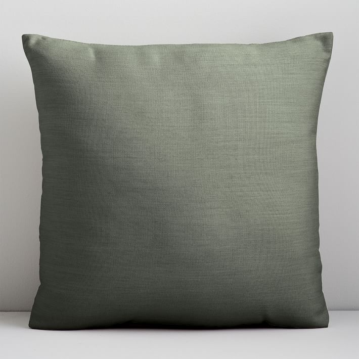 Sunbrella Solid Indoor/Outdoor Cast Pillow, Sage, 18"x18" West Elm Havenly