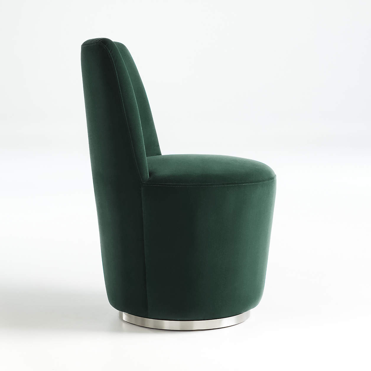 Ofelia Hunter Green Velvet Swivel Dining Chair Crate and Barrel Havenly