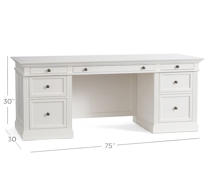 Livingston Executive Desk Montauk White Pottery Barn