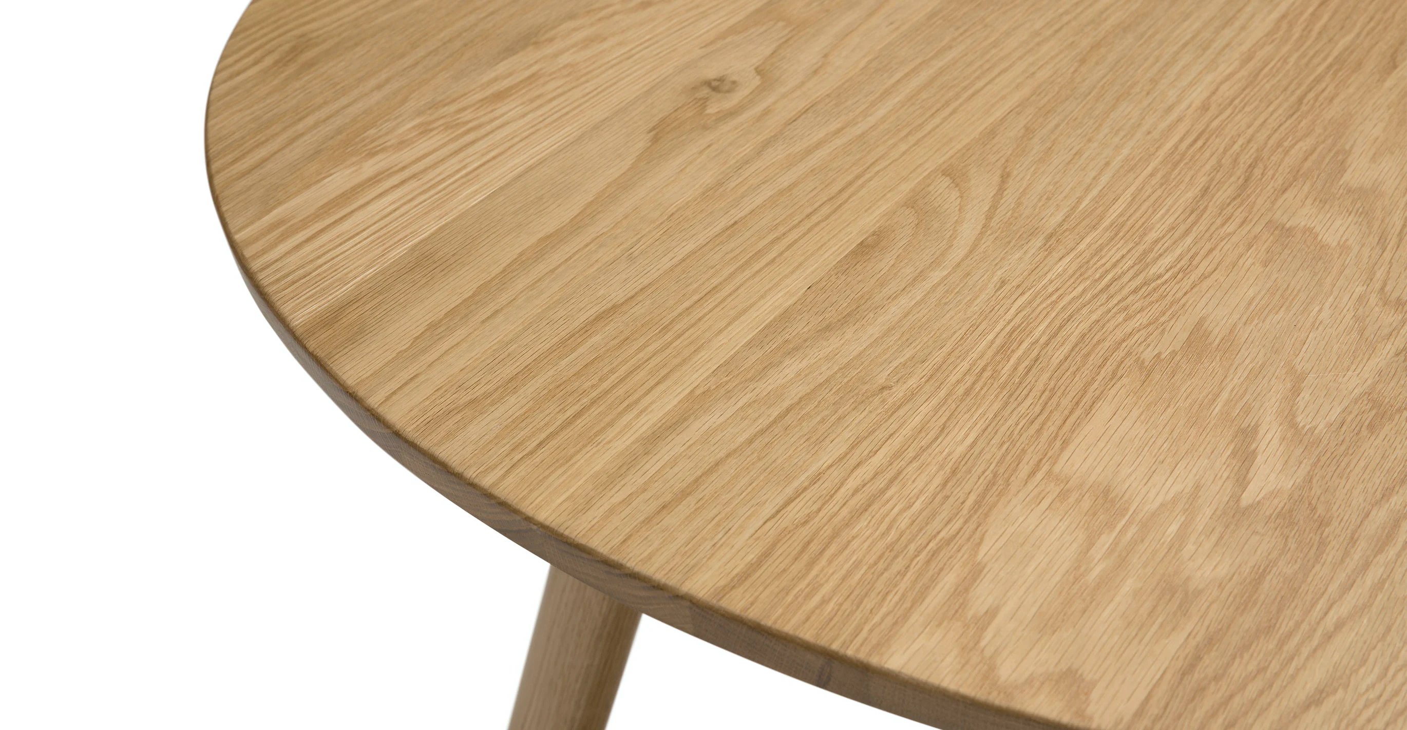 Saeko Round Dining Table, Oiled Wood & Oak legs