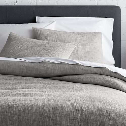 Lindstrom Cotton Grey King Duvet Cover Crate and Barrel Havenly