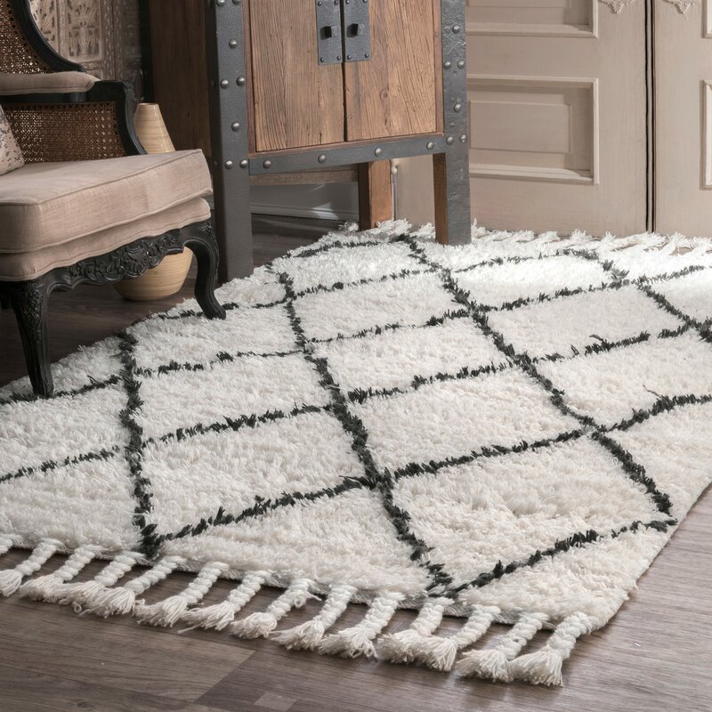 Tangier Casual Grey Rug 5'0 x 8'1 350421 eCarpet Gallery Area Rug for Living Room Bedroom Hand-Knotted Wool Rug 