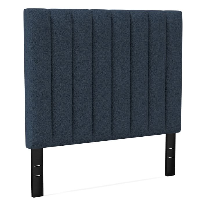 Channel Tufted Headboard Tall, King, Chenille Tweed, Nightshade West