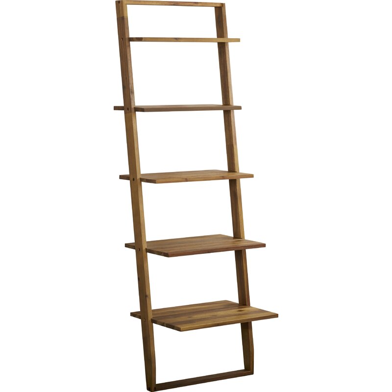 Juliana 72'' H x 24.75'' W Solid Wood Ladder Bookcase Wayfair Havenly