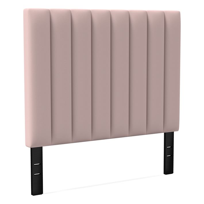Channel Tufted Headboard Tall, Full, Astor Velvet/ Dusty Blush West