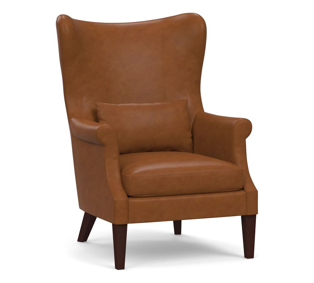 Champlain wingback leather deals armchair