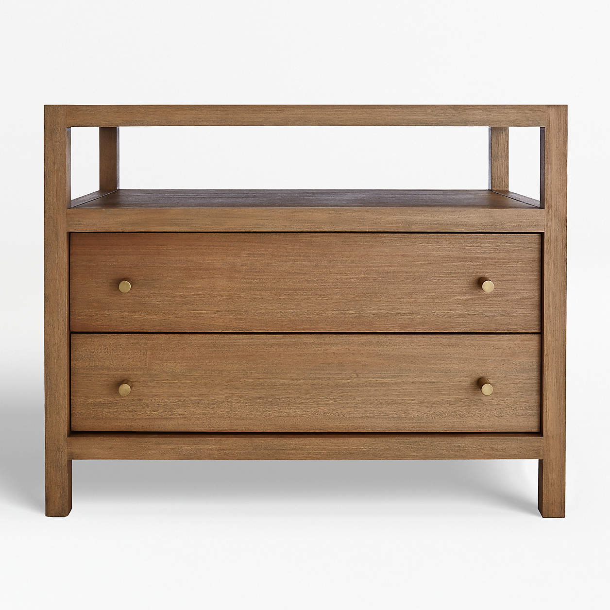 Keane Solid Driftwood Charging Nightstand Crate and Barrel Havenly