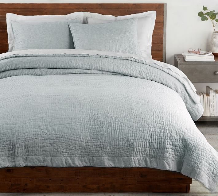 pottery barn mineral blue quilt