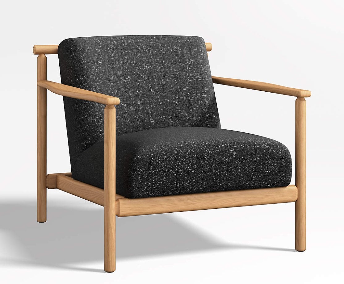 Ojai Upholstered Wood Frame Accent Chair Crate and Barrel Havenly