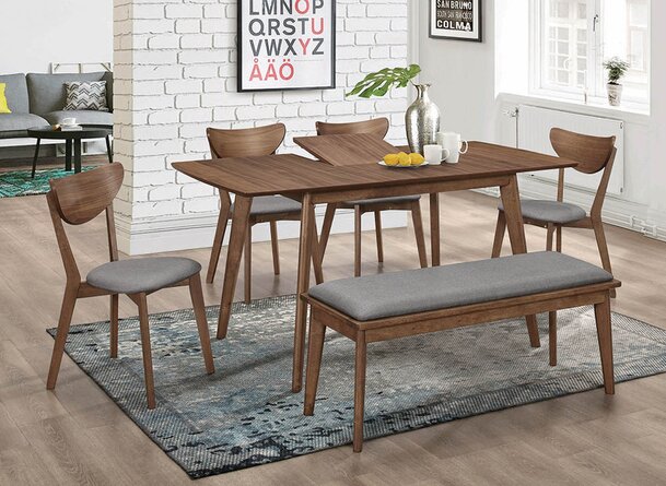 balfor extendable rubberwood solid wood dining set