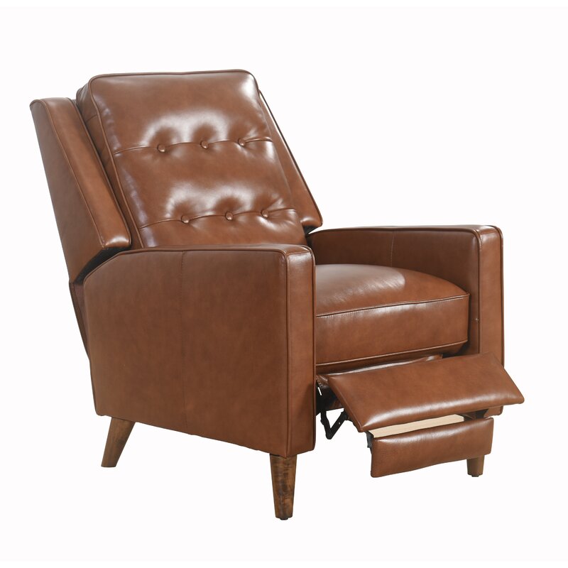 hendren genuine leather manual recliner