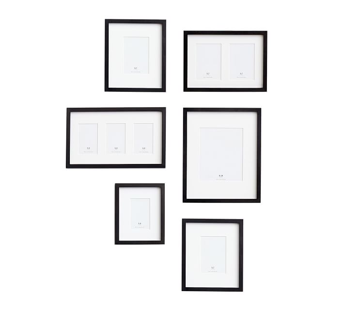 Wood Gallery Frames in a Box, Graywash Set of 6 Pottery Barn Havenly