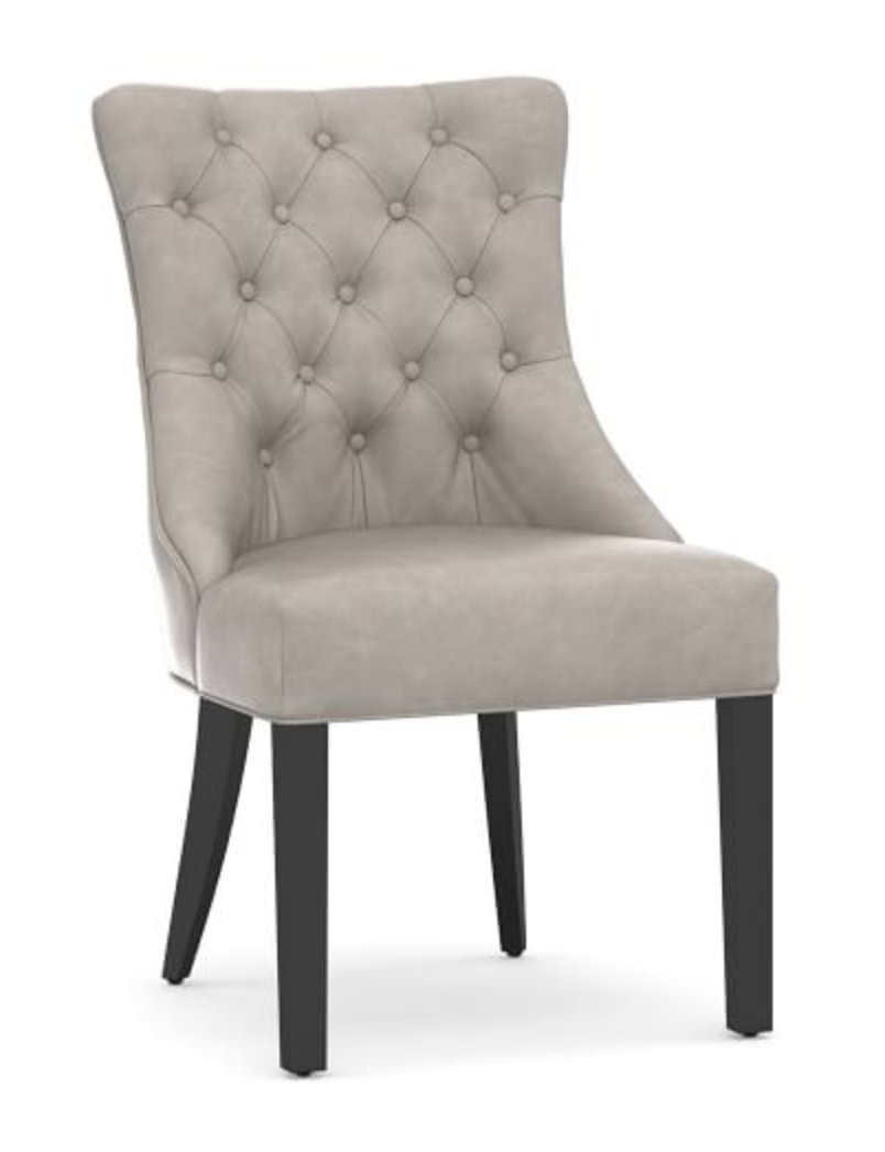 Hayes tufted leather dining chair hot sale