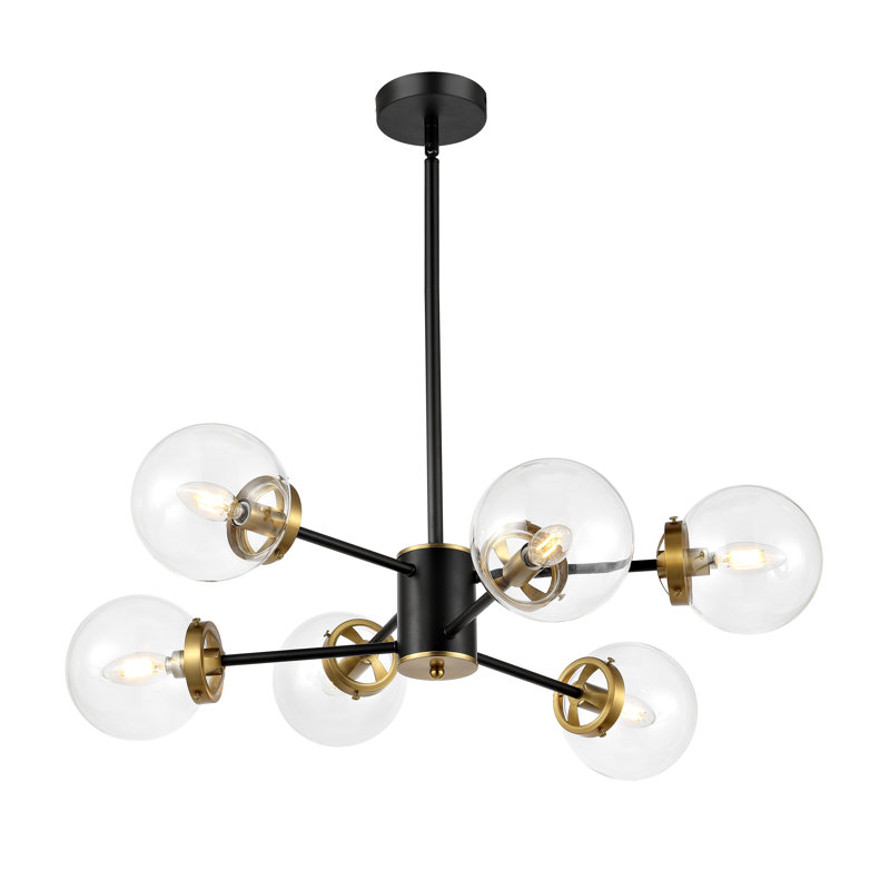 Dilley 6 - Light Sputnik Modern Linear Chandelier - Wayfair | Havenly