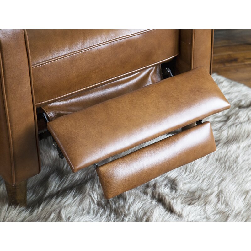 cerine genuine leather manual recliner