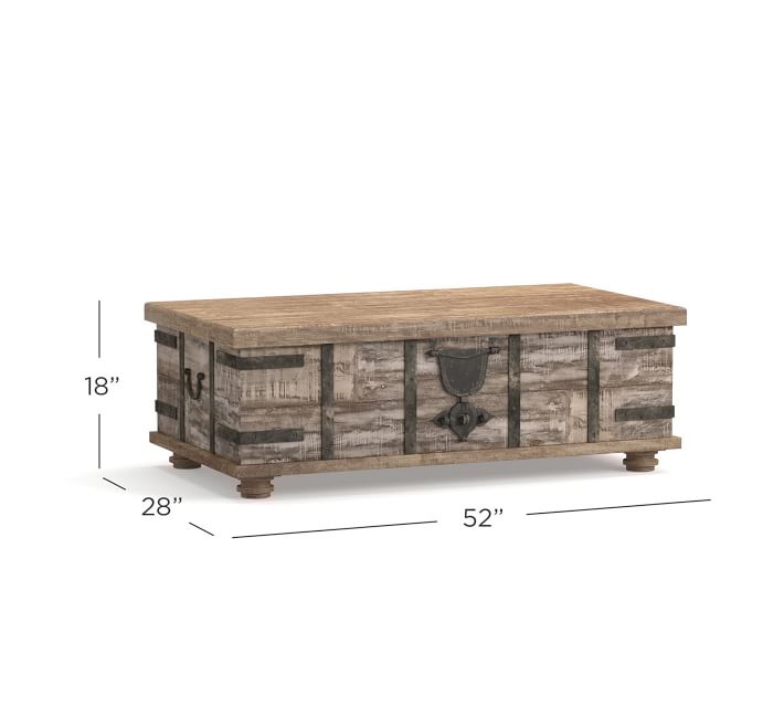 Kaplan Rectangular Reclaimed Wood Lift-Top Coffee Table