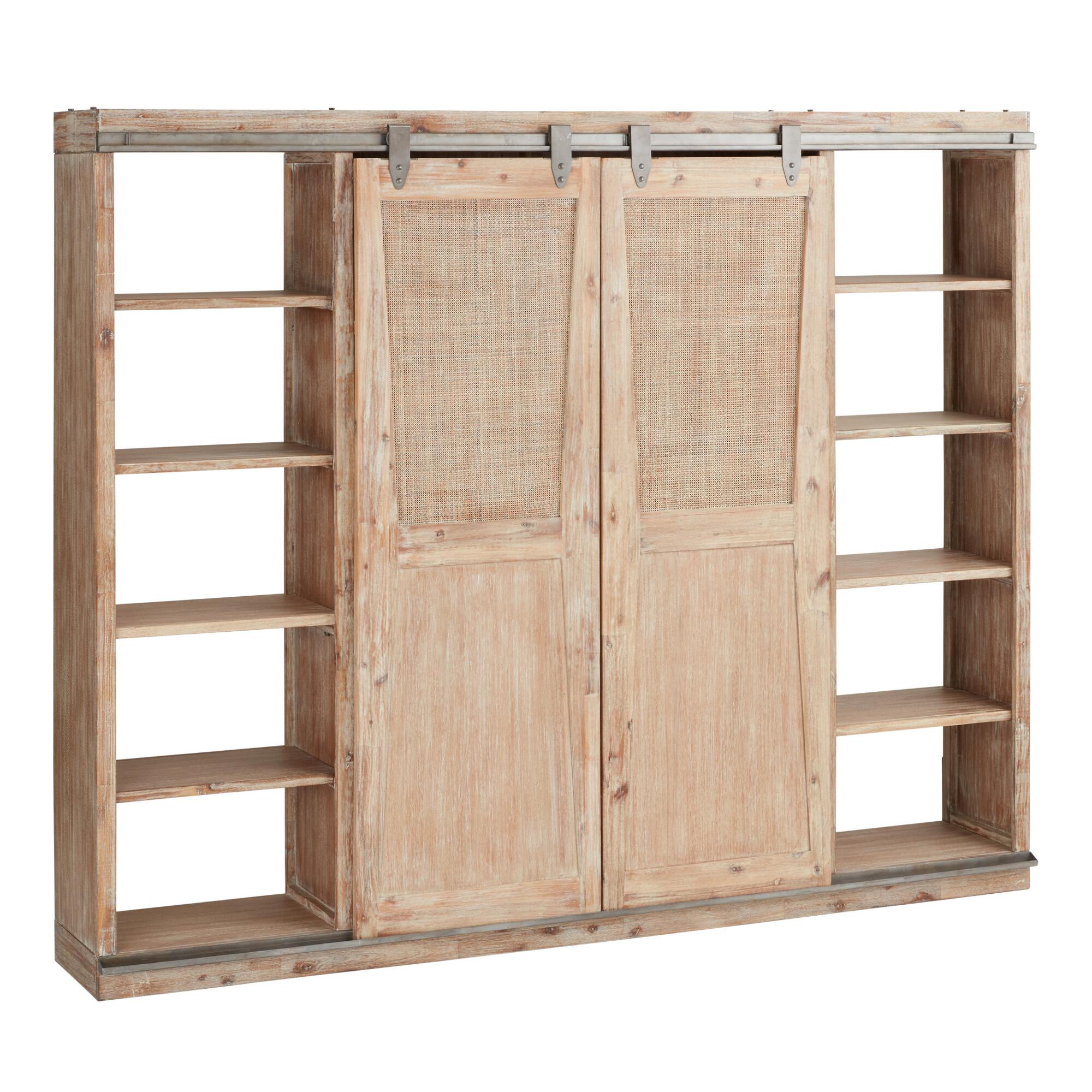 Wood Farmhouse Barn Door Bookcase World Market/Cost Plus
