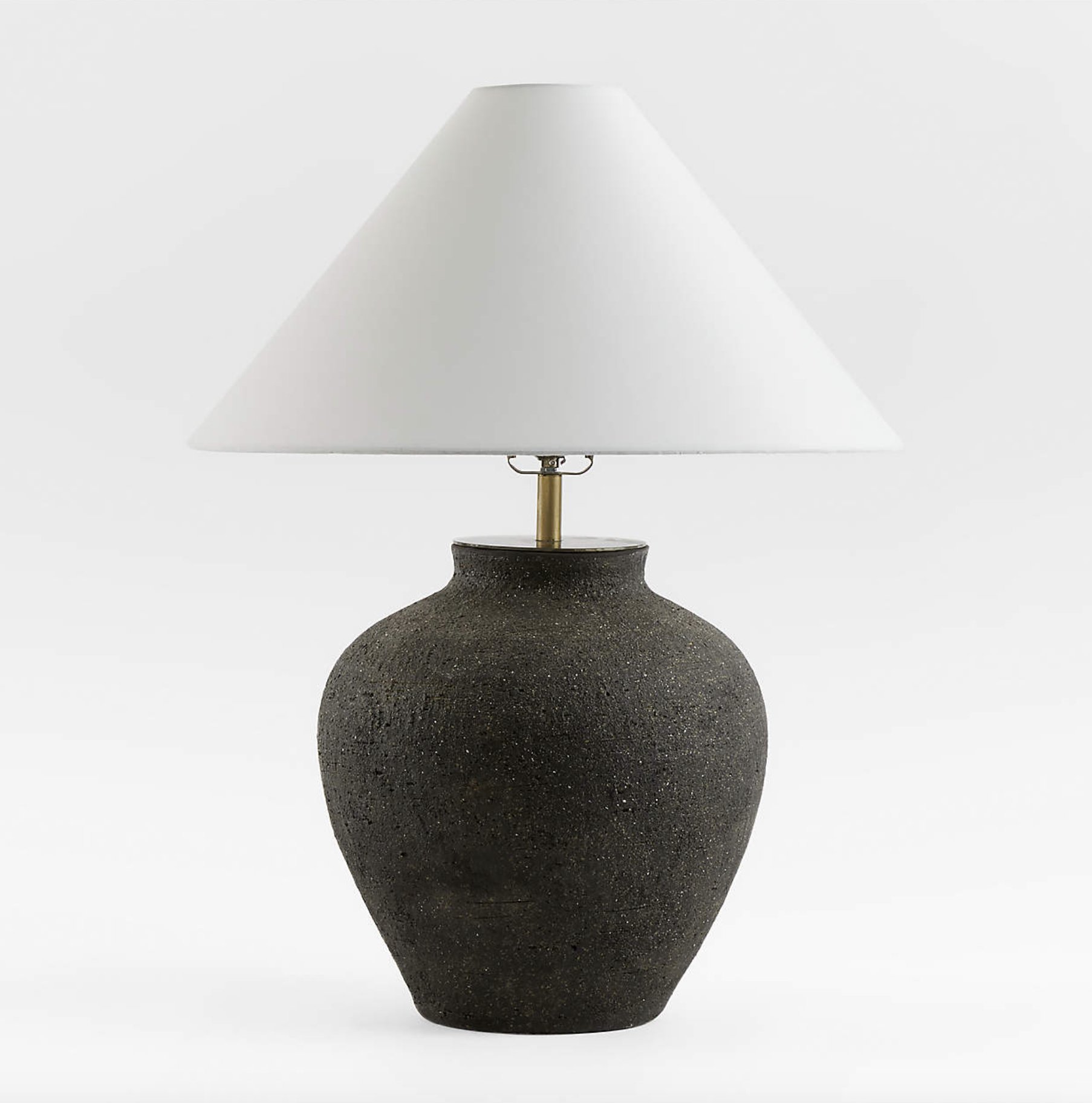 Corfu Black Table Lamp with Linen Taper Shade Crate and Barrel Havenly