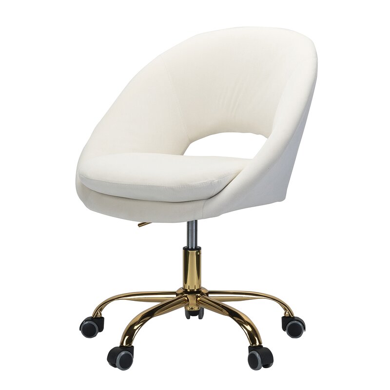 Lourdes velvet deals task chair