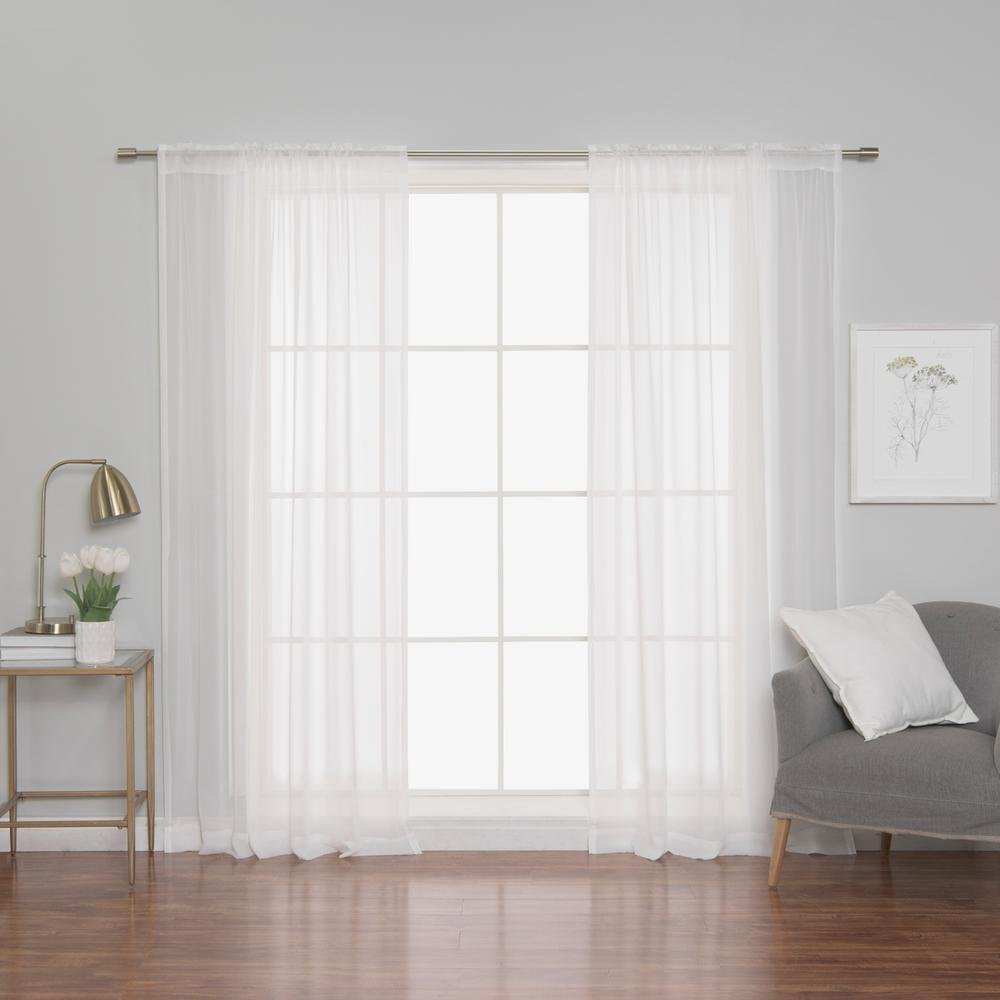 Best Home Fashion 84 in. L Polyester Chiffon Sheer Curtains (2-Pack
